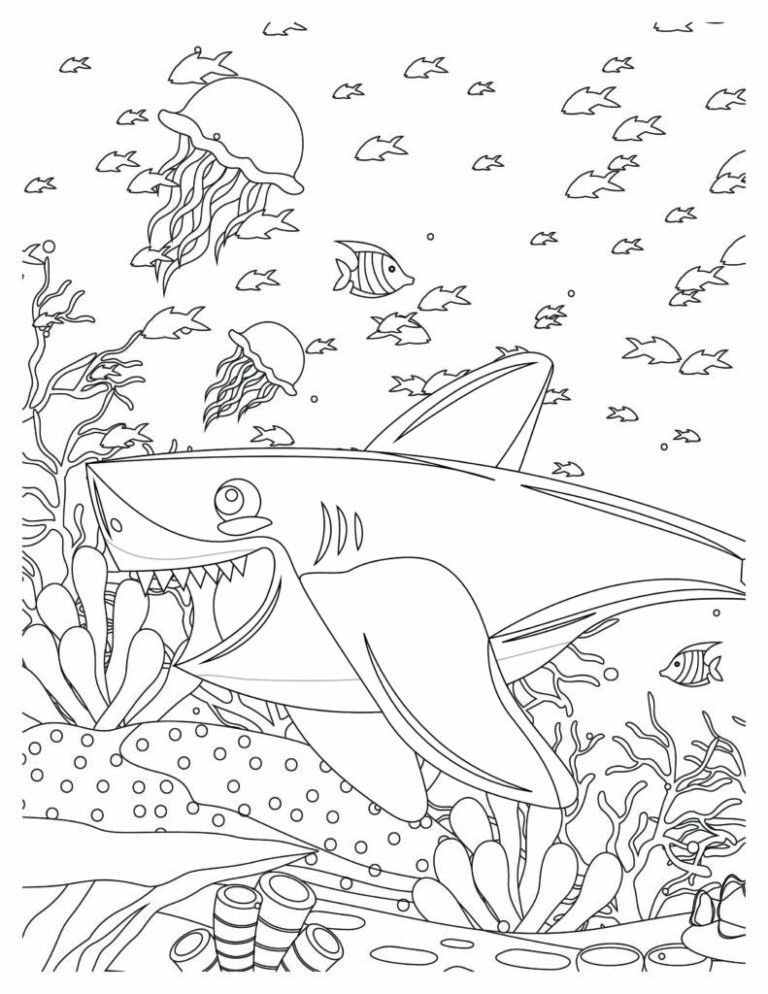 Shark Color Pages Printable: Explore the Underwater Realm Through Art