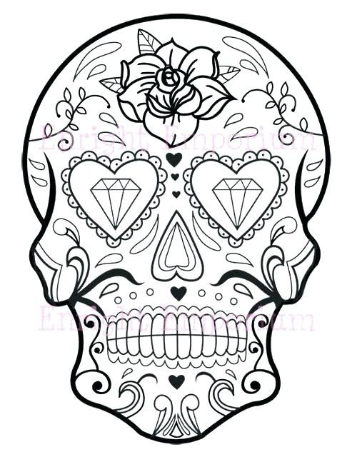 Sugar Skull Coloring Pages Printable Free
