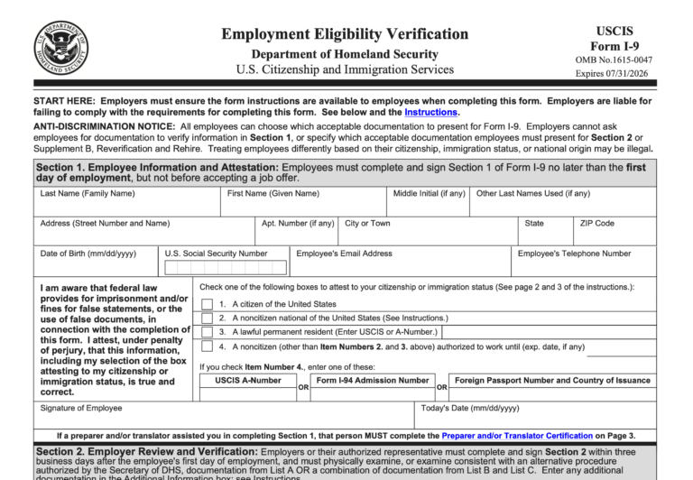 The Essential Guide to Printable Form I-9: Navigating Employment Eligibility Verification