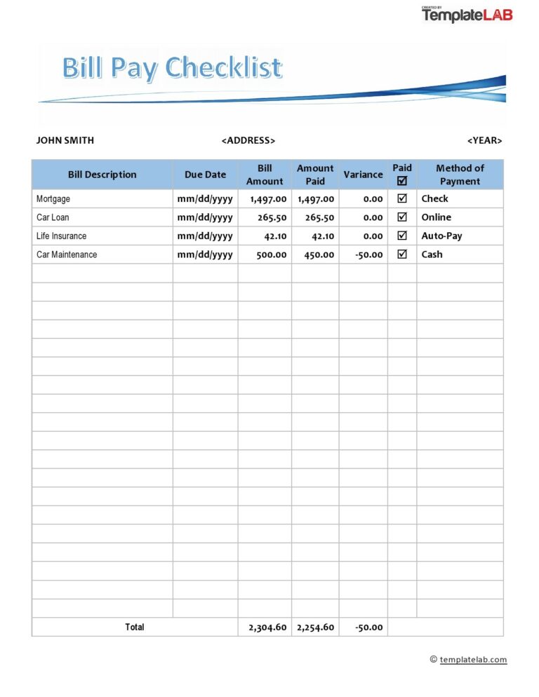 The Ultimate Guide to Bill Payment Printable Worksheets