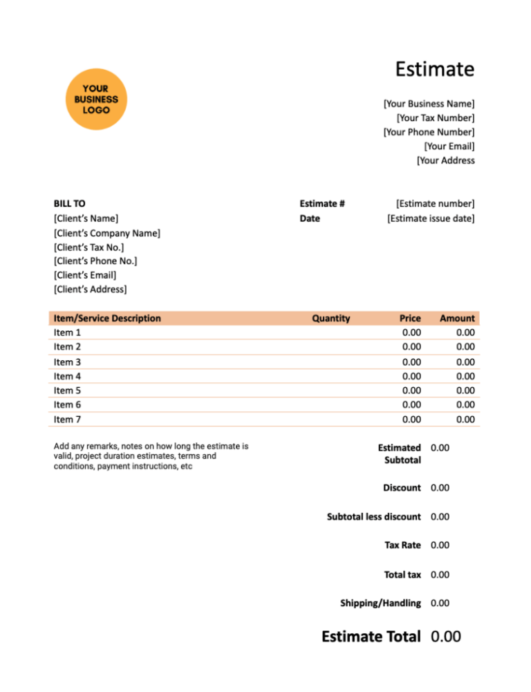The Ultimate Guide to Printable Estimate Forms: Create Accurate and Professional Quotes