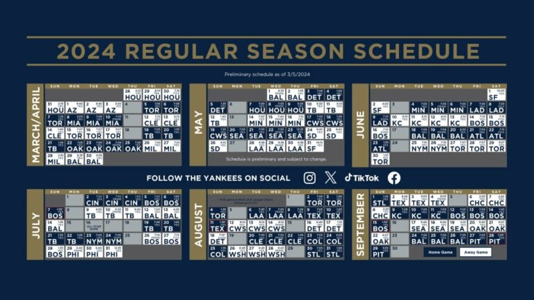 The Ultimate Guide to Printable Yankees Schedules