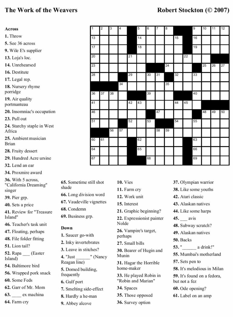 Thomas Joseph Daily Crossword Puzzle Printable: Enhance Your Cognitive Skills