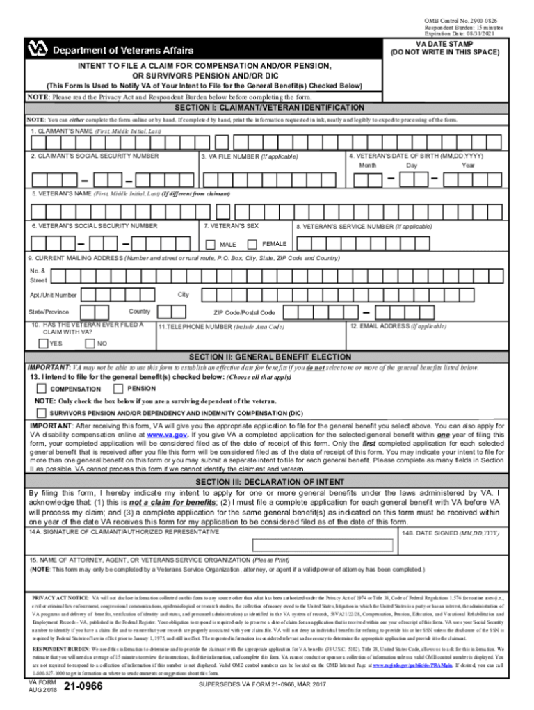 Virginia Form 21-0966 Printable: A Comprehensive Guide
