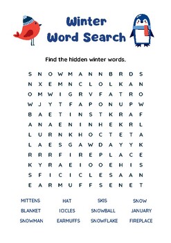 Winter Printable Word Search: An Educational and Engaging Activity for All Ages