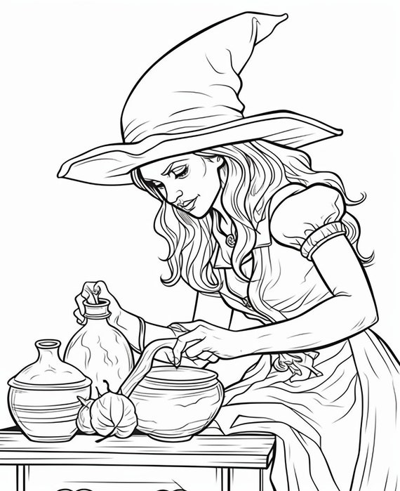 Witch Coloring Pages Printable: Unleash Your Inner Artist and Discover Enchanting Designs
