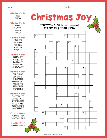 Xmas Crossword Printable: A Festive Challenge for the Holidays