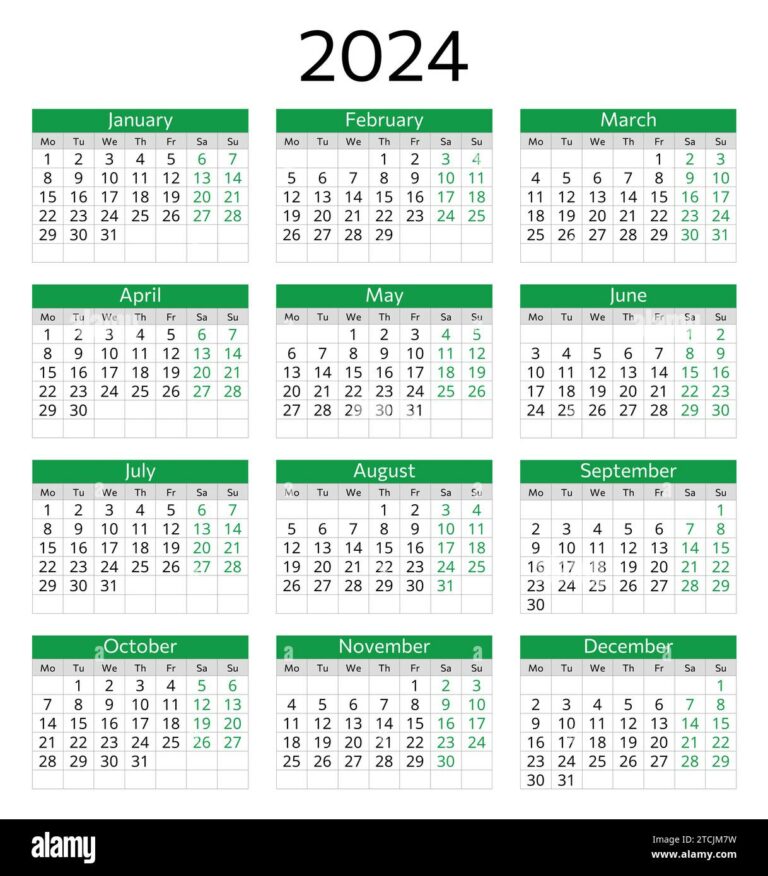 Yearly Calendar 2024 Printable: Organize Your Year with Style and Functionality