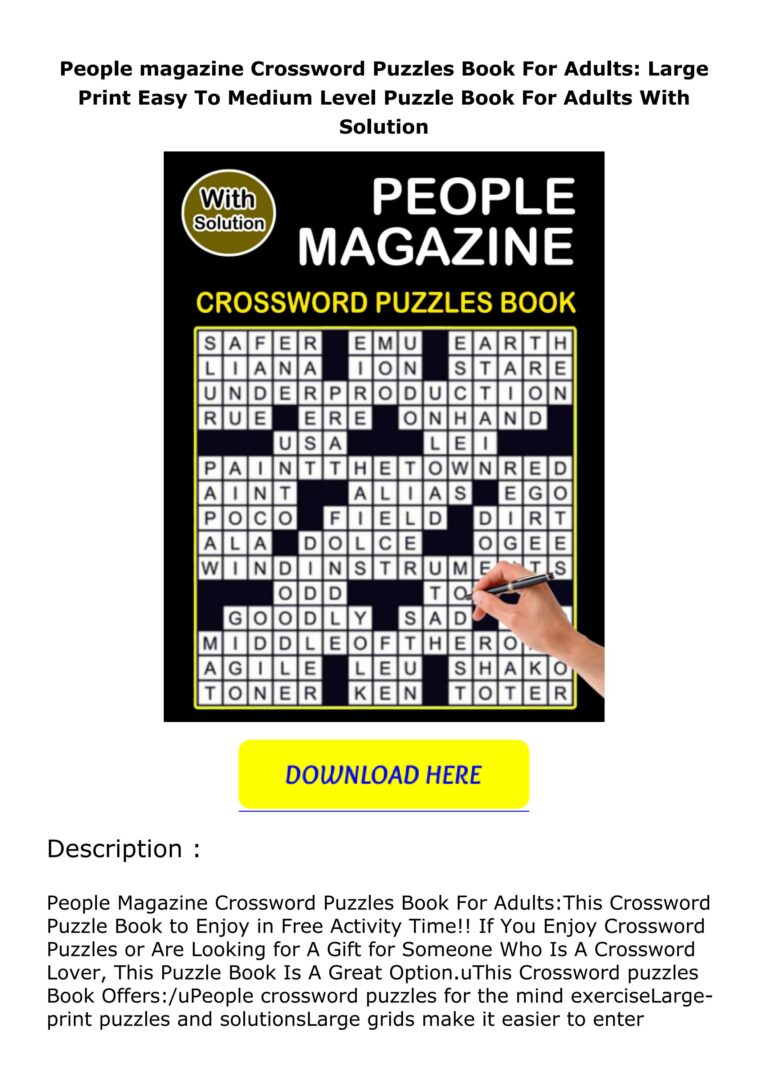 You Magazine Crossword Puzzles: Printable, Engaging, and Accessible