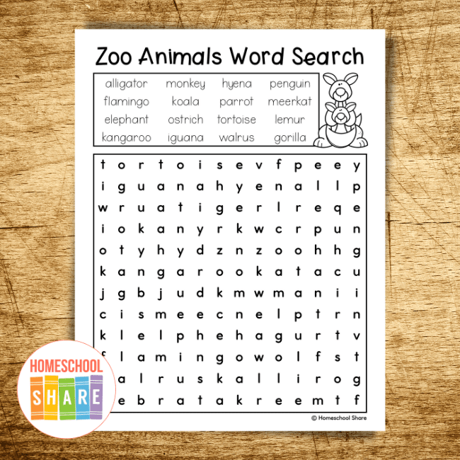 Zoo Animal Word Search Printable: An Educational Adventure for Kids