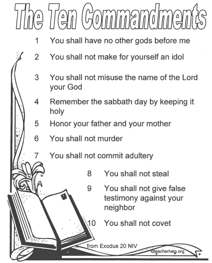 10 Commandments Kjv Printable