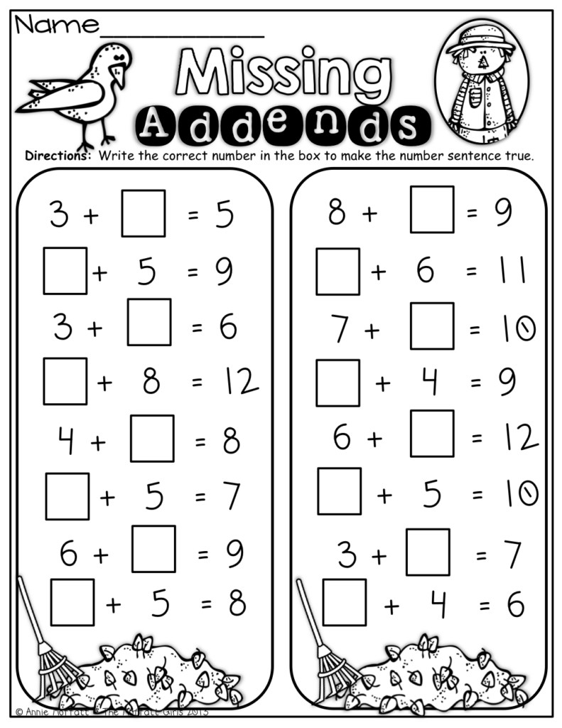 1st Grade Math Homework Printable Packets