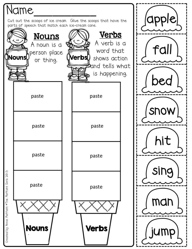 1st Grade Verb Worksheet