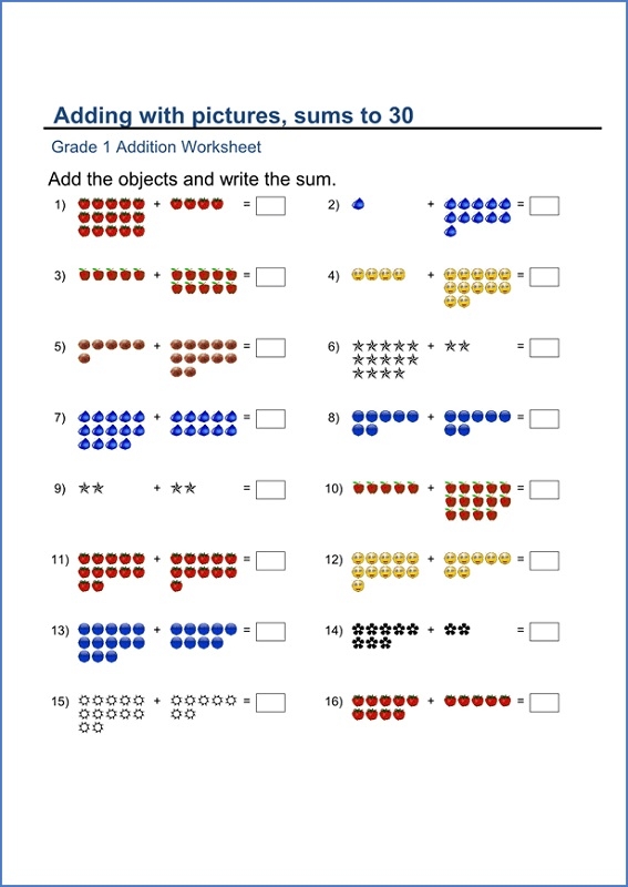 1st Grade Worksheets Free Printables Math