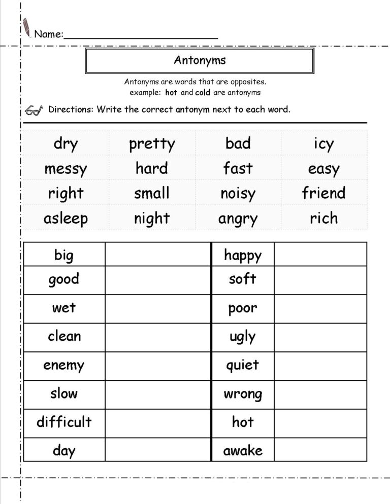 2nd Grade Free Printable Worksheets