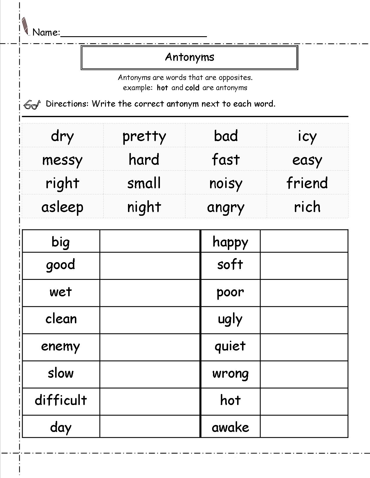 2nd Grade Free Printable Worksheets