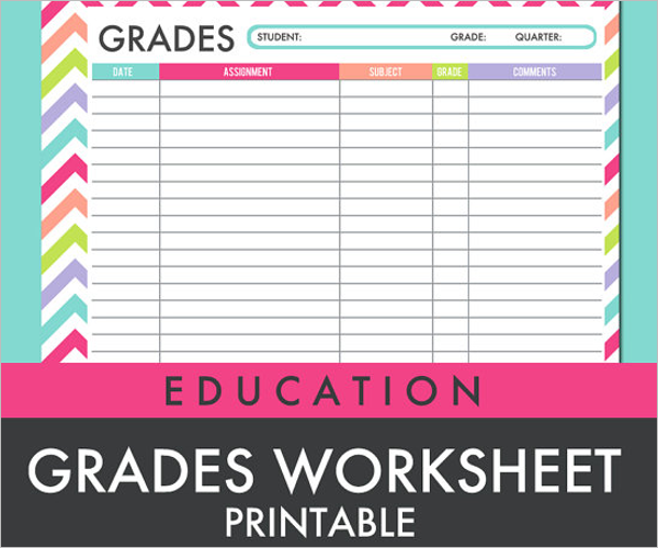 34 Free Grade Sheet Templates PDF Excel Word Formats