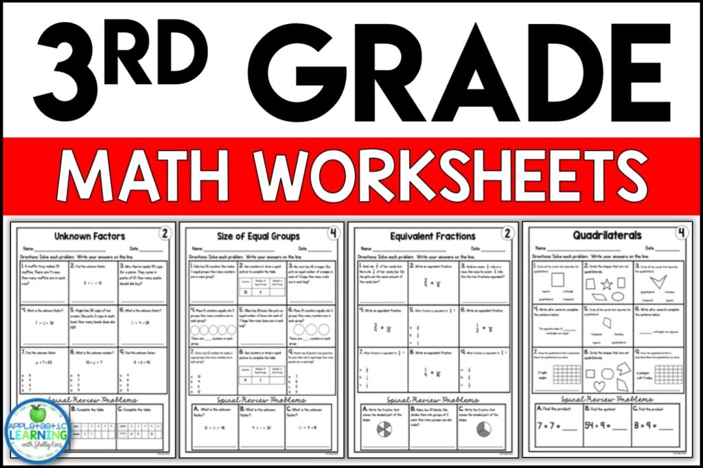 3rd Grade Math Worksheets Free And Printable Appletastic Learning