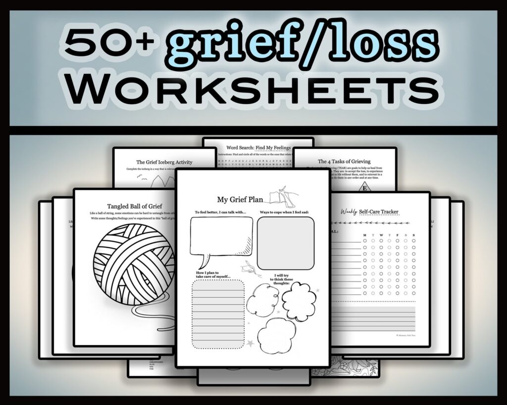 50 Grief Worksheets Bundle For Loss Healing And Recovery Grief 