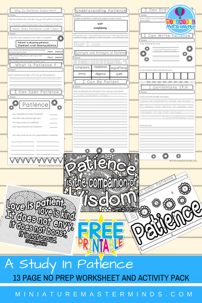 A Study In Patience No Prep Worksheet And Activity Pack Miniature 