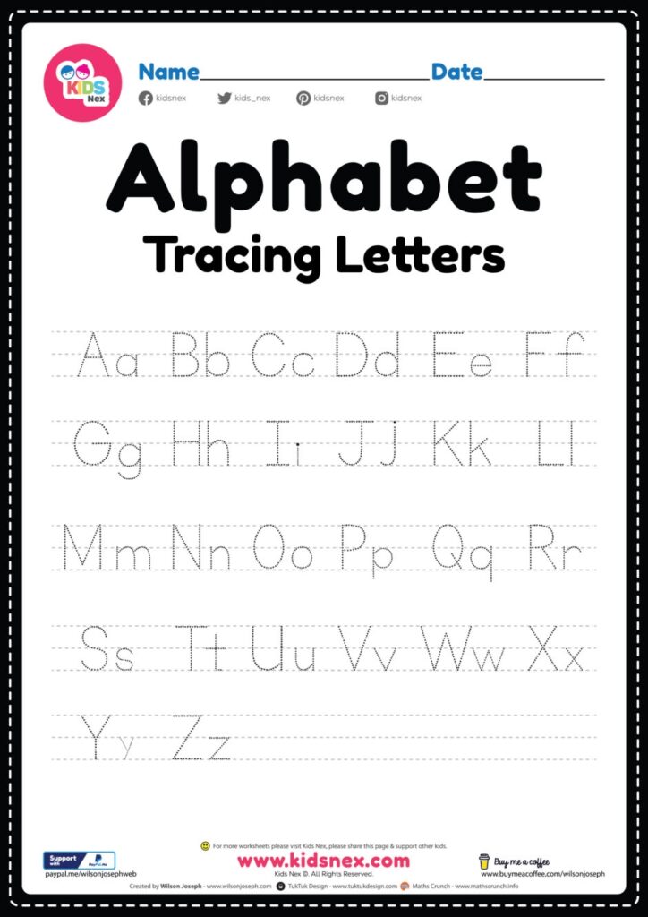 ABC Worksheet Tracing Alphabet Letters Free Printable PDF