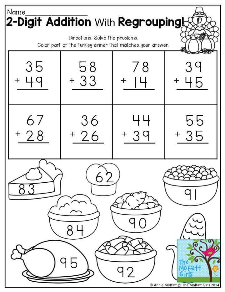 Addition Sheets For 2nd Grade