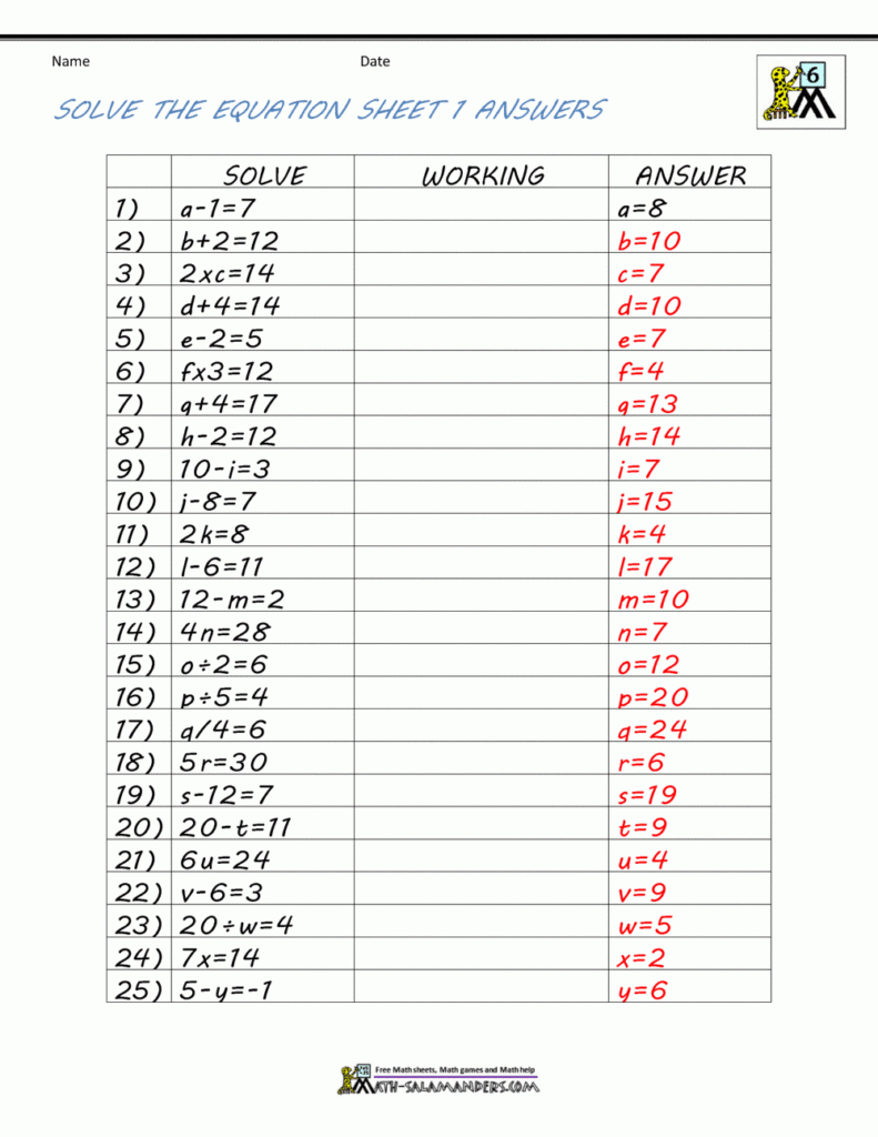 Algebra Problems And Answers For Free