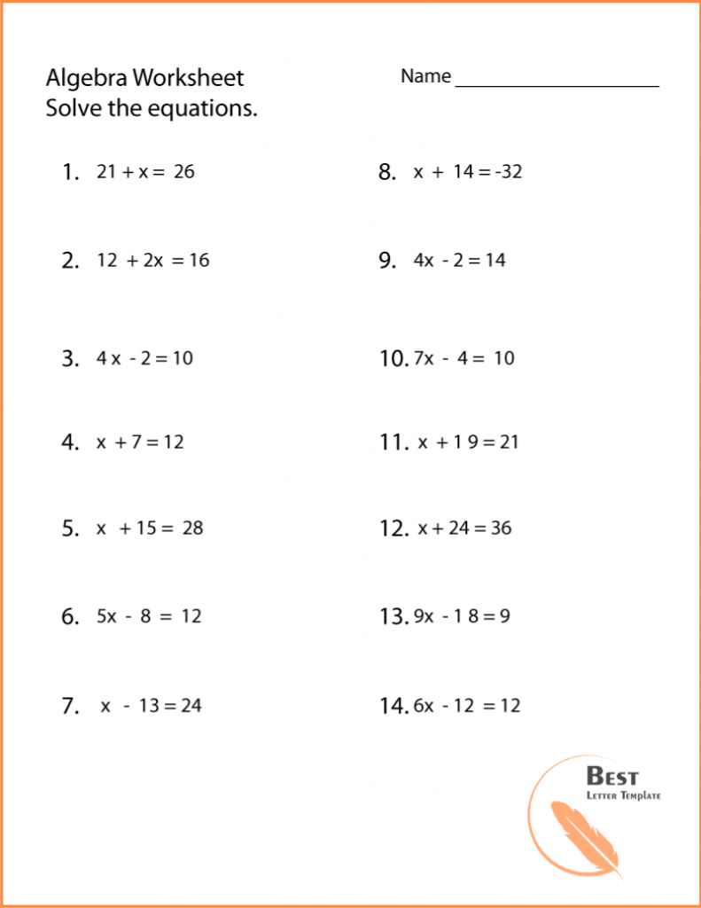 Algebra Worksheets With Answers Printable