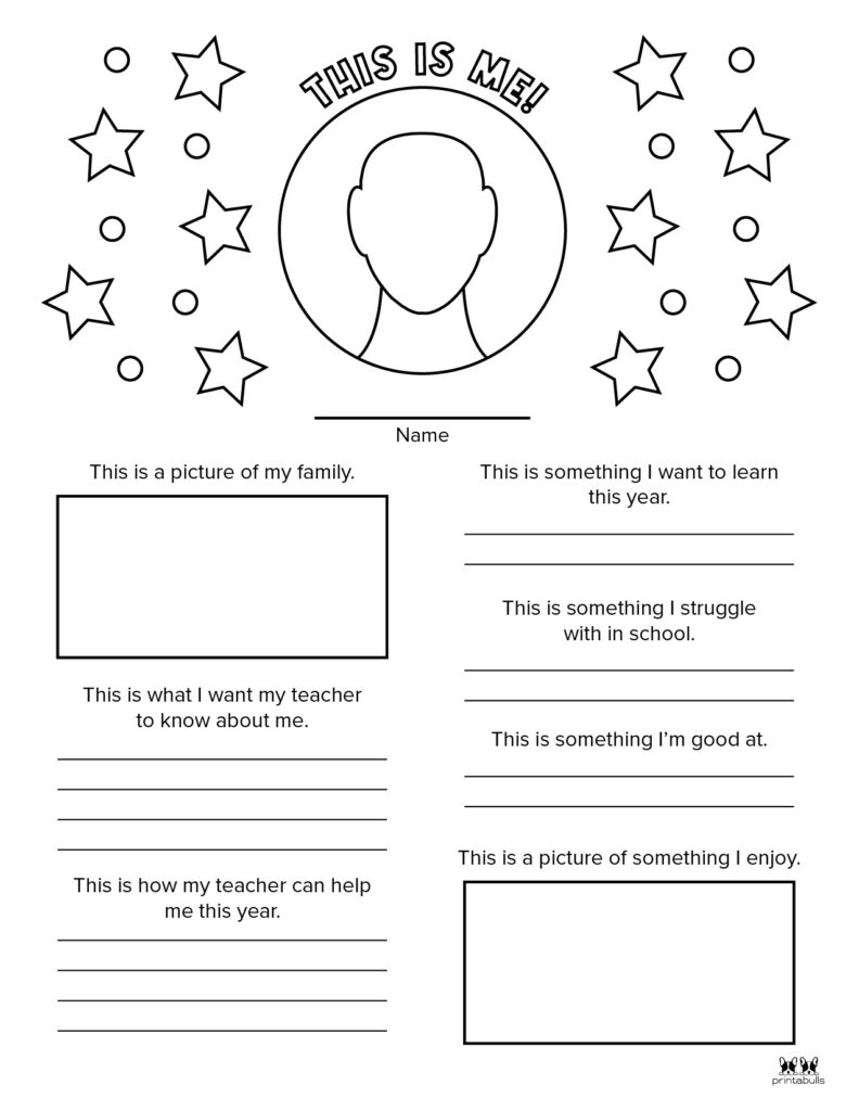 All About Me Worksheet Free