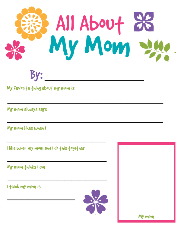 All About My Mom Printable Worksheet For Mother s Day