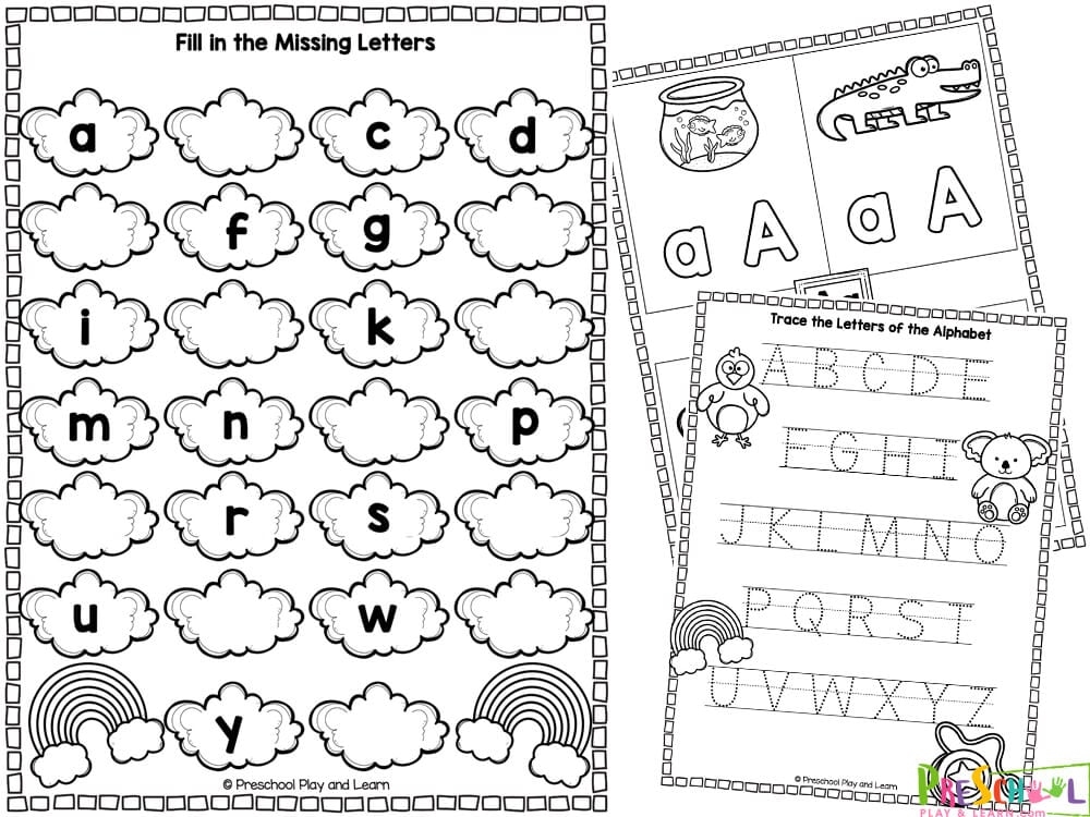 Alphabet Worksheets For Kindergarten A To Z Printable Kindergarten 