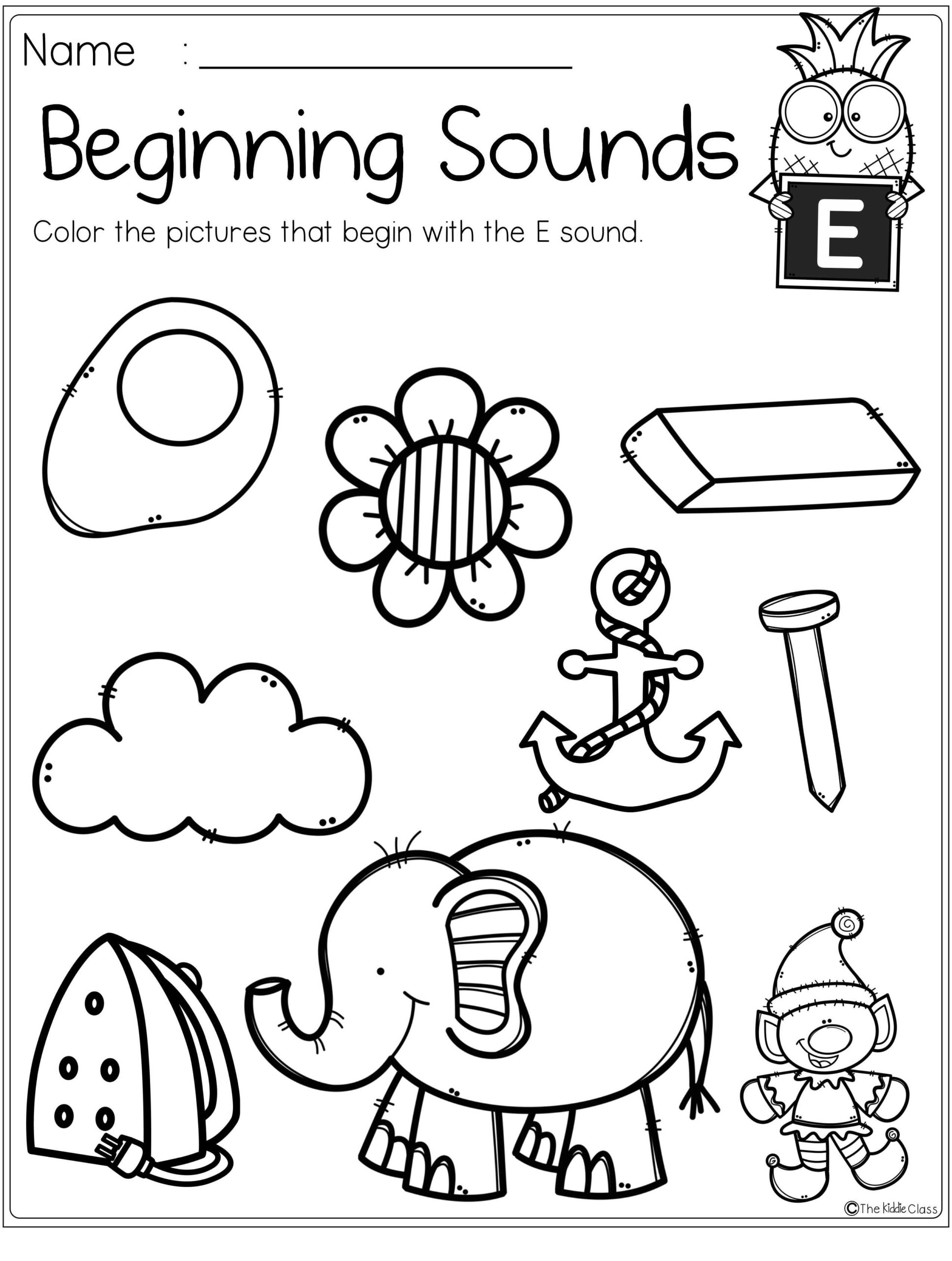 Beginning Sounds For Kindergarten Worksheets