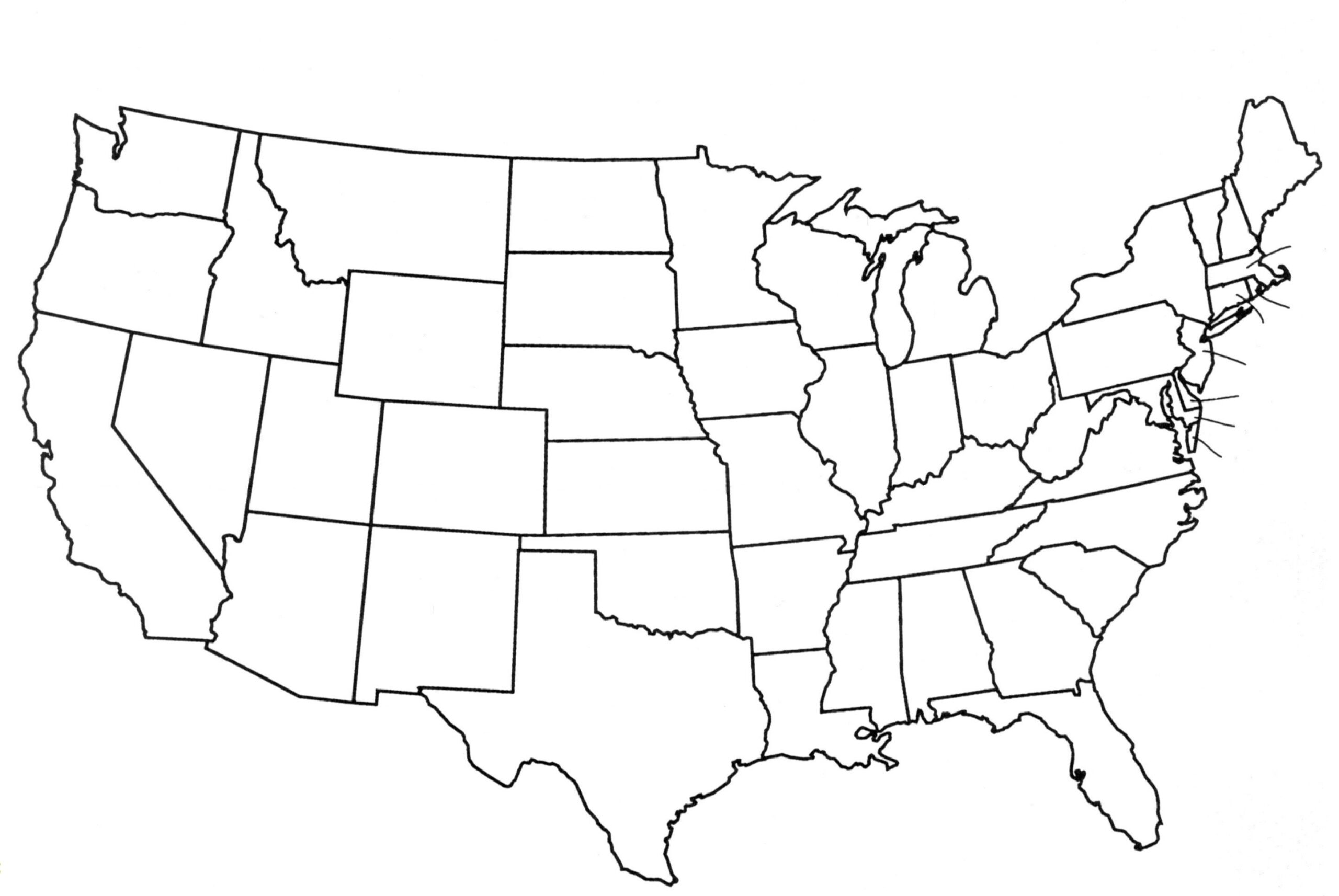 Blank Map Of United States Printable