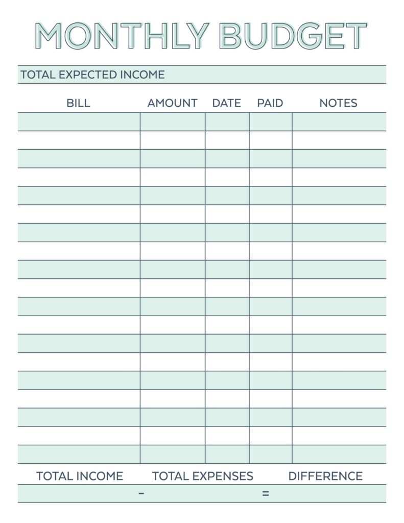 Budget Planner Free Printable