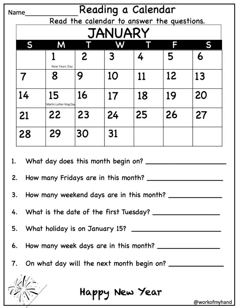 Calendar Math Worksheets 2nd Grade Made By Teachers