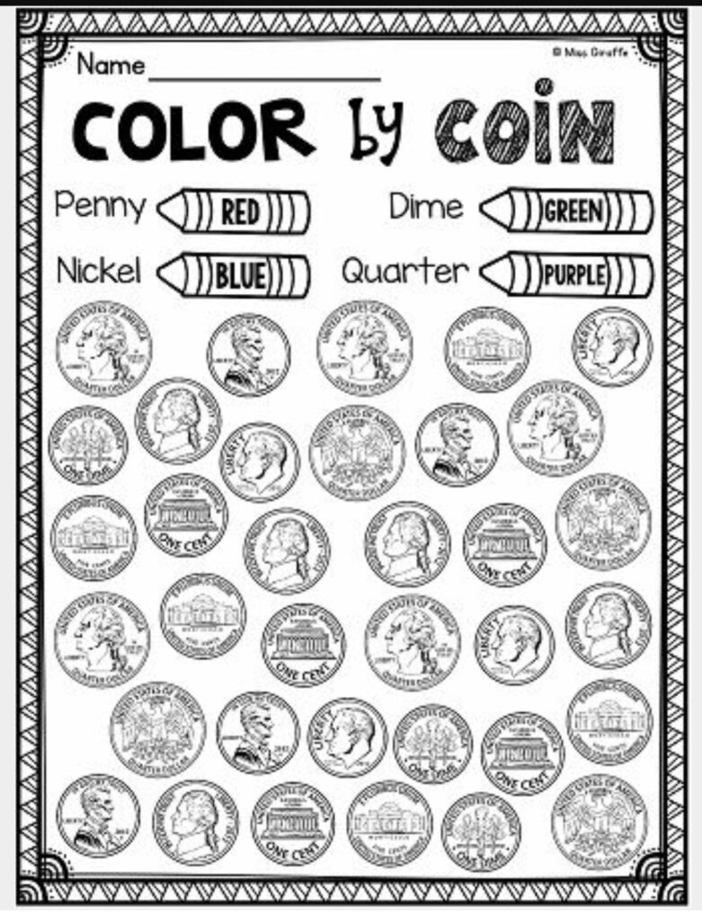 Coins Worksheet For Second Grade