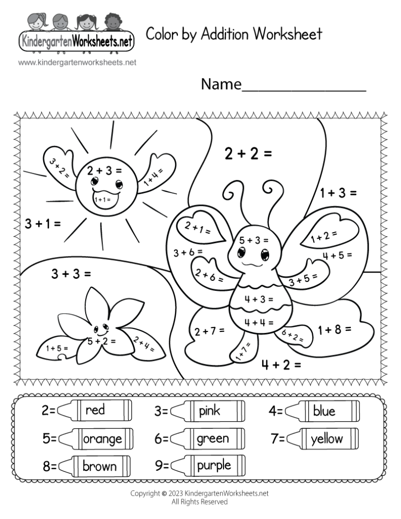 Color By Addition Worksheet Free Printable Digital PDF