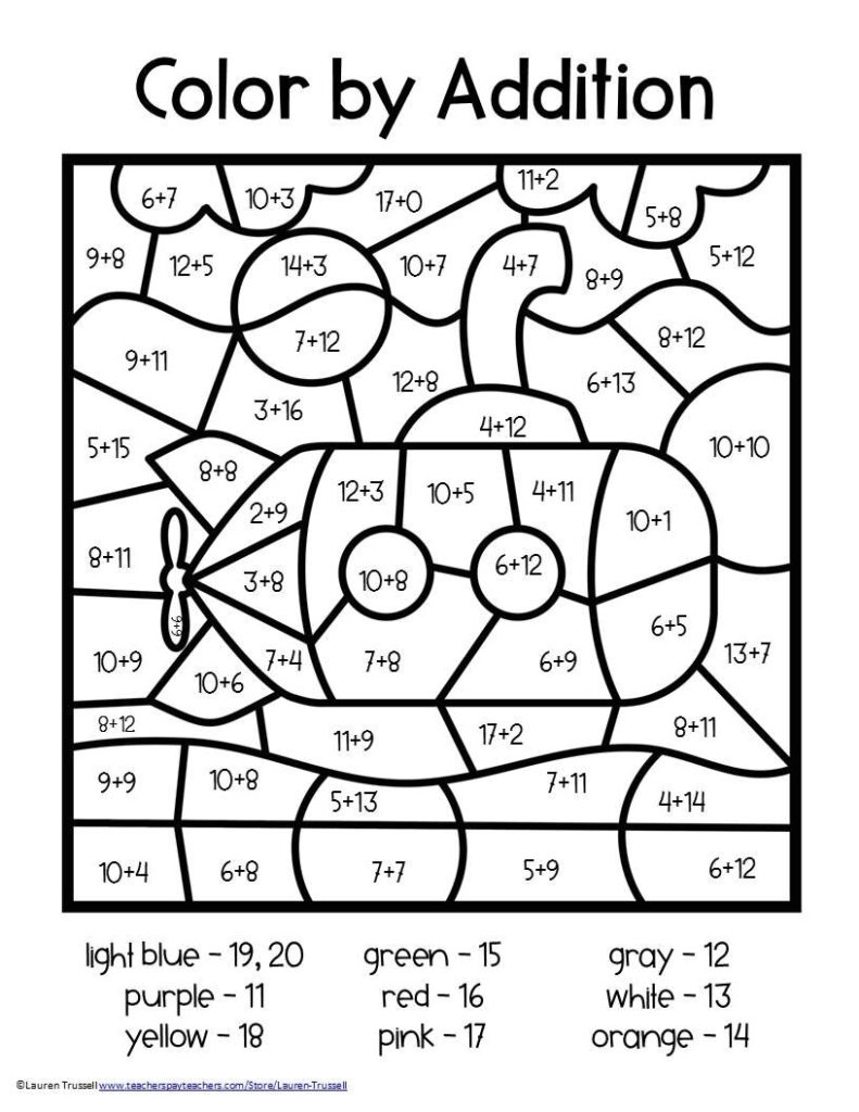 Coloring Pages 1st Grade Math Worksheets