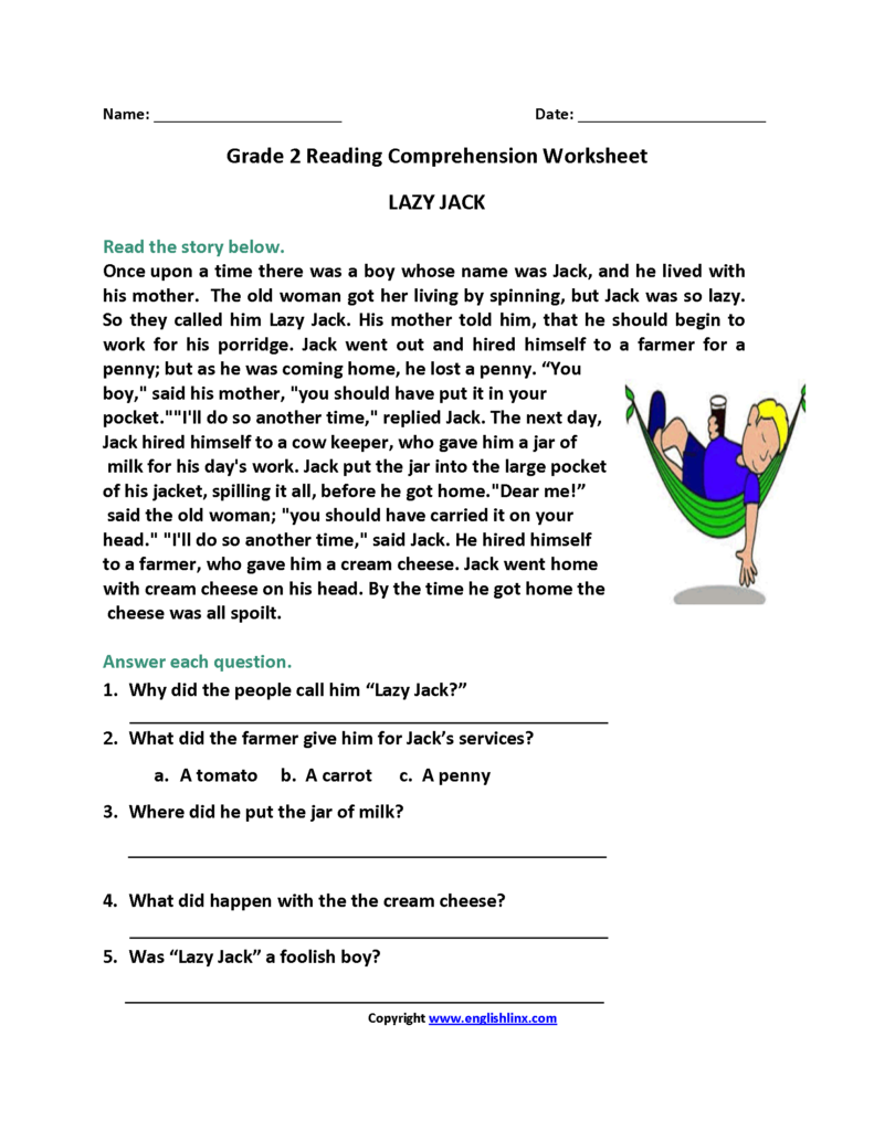 Comprehension For Class 2 With Answers Thekidsworksheet