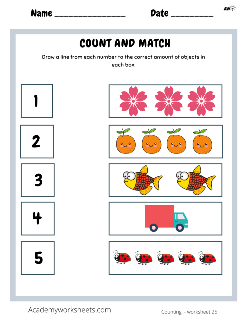 Counting 1 To 5 Worksheets