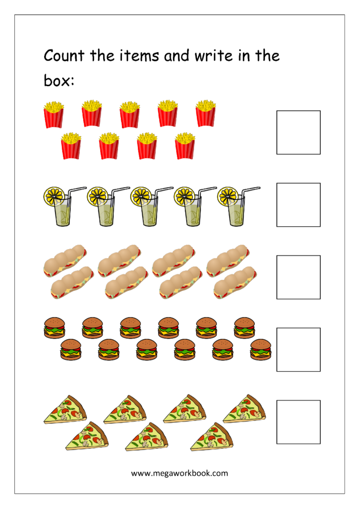 Counting Numbers For Kids 1 To 20 Worksheets