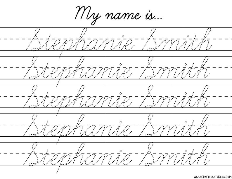 Create Printables Cursive Name Tracing Printable Templates