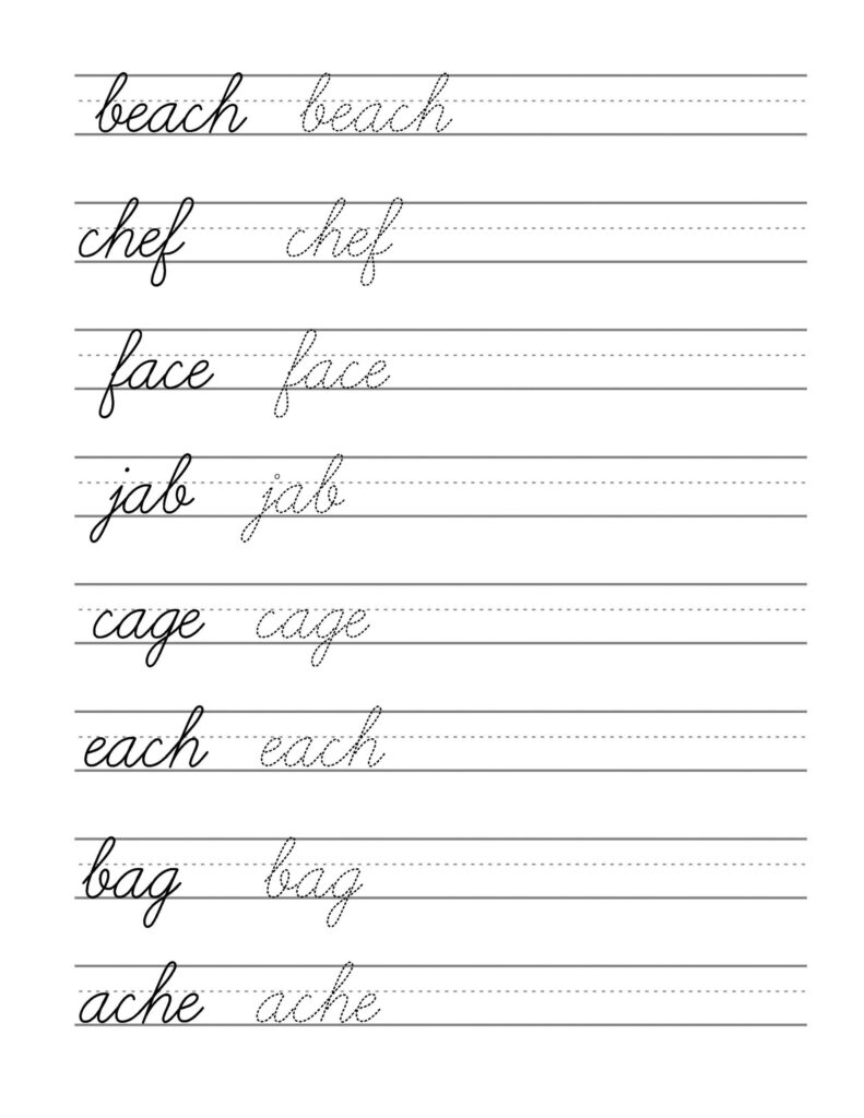 Cursive Letters Worksheets Printable