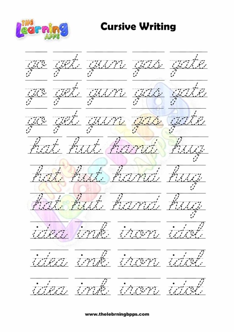 Cursive Letters Worksheets Printable