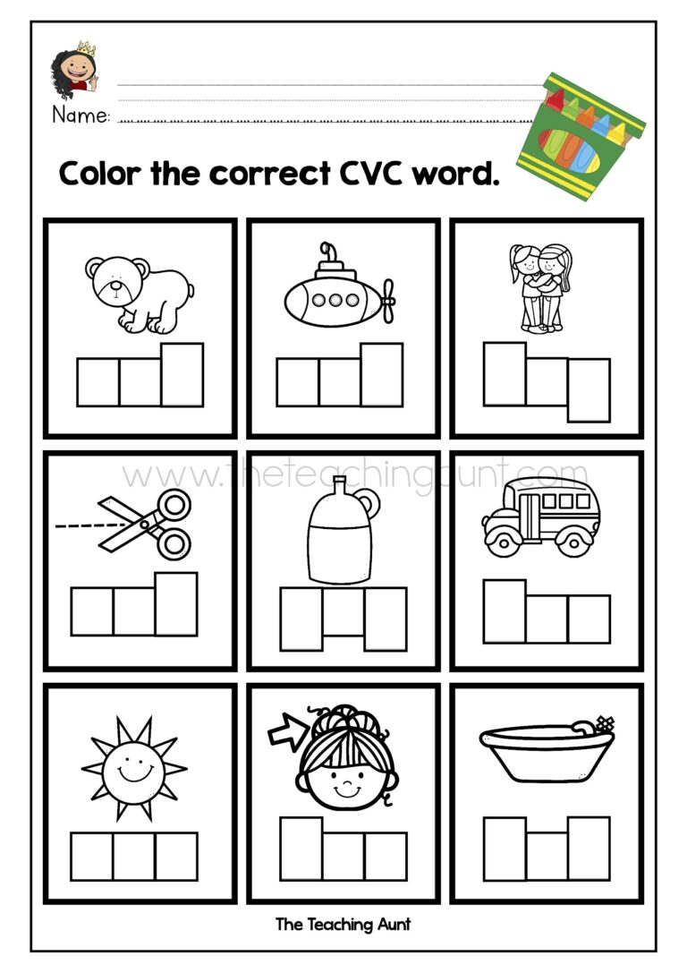 Cvc Words For Kindergarten Worksheet