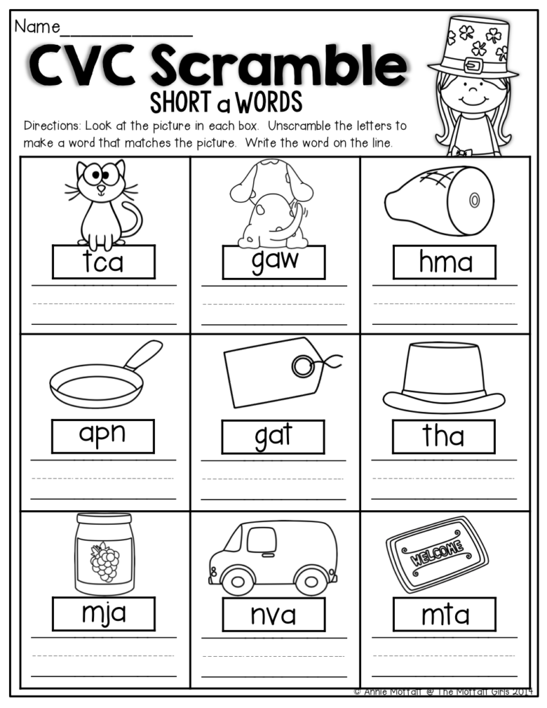 Cvc Words Worksheets 1st Grade