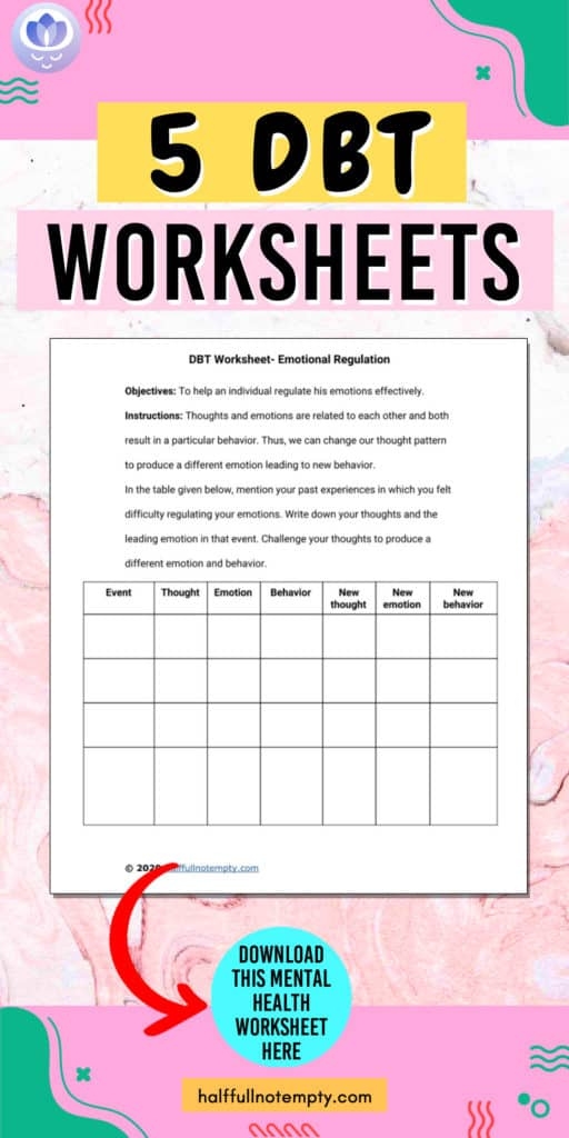 DBT For Kids Worksheets DBT Worksheets