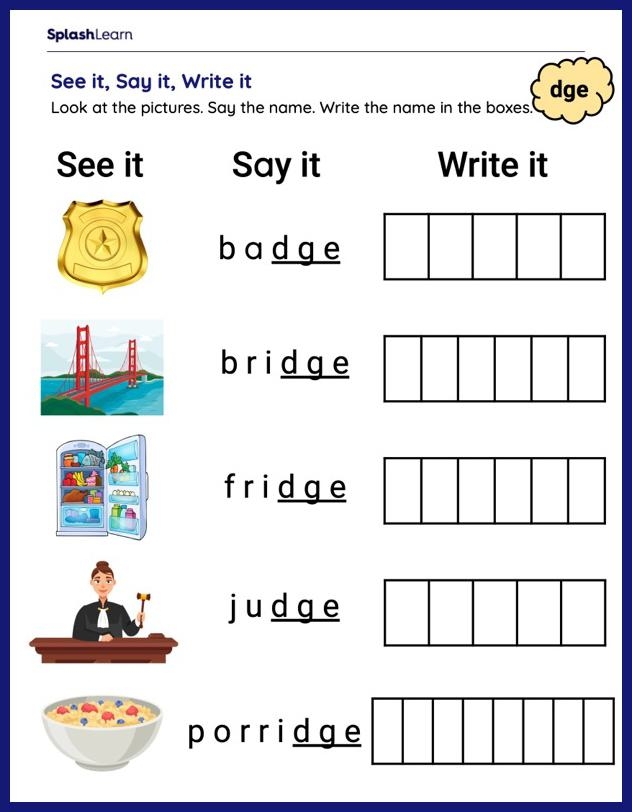 Dge Words For Kids