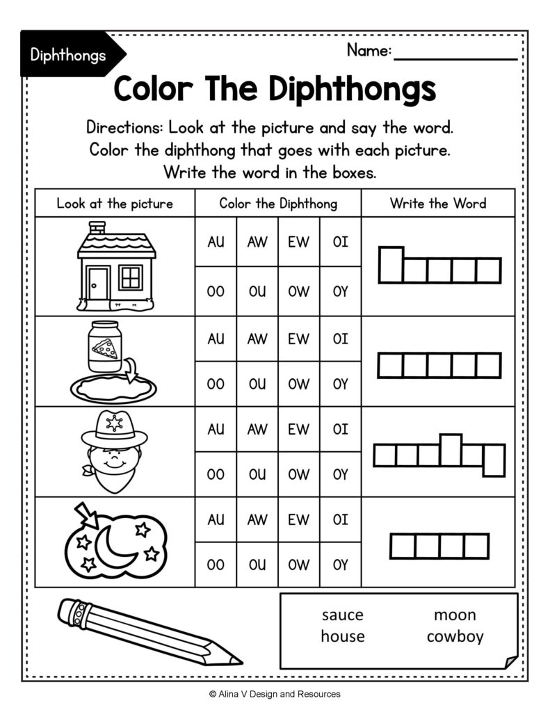 Diphthong Activities BUNDLE In 2020 Phonics Activities Phonics Word 