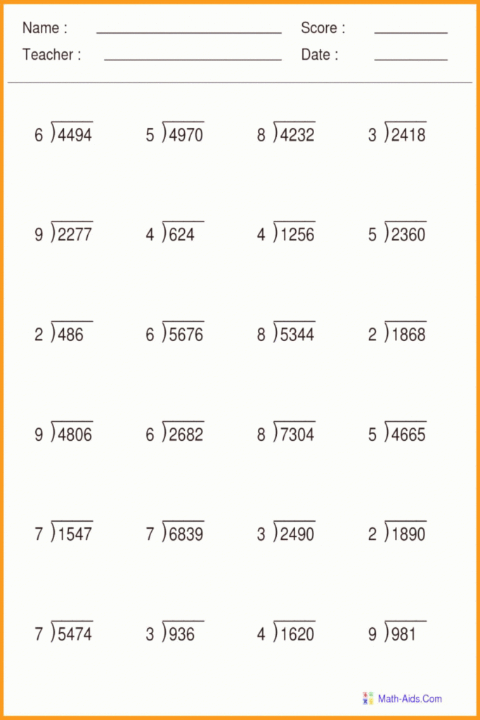 Division 5th Grade Worksheets